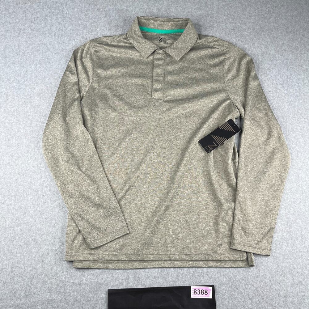 Z by Zella Small Gray Heather 1/4 Snap Long Sleeve Polo Shirt Mens New NWT